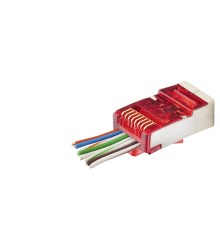 Cat6E Ez Rj45 Metal Konnektör 100 Adet Plastik Kutu - Kırmızı ND2419