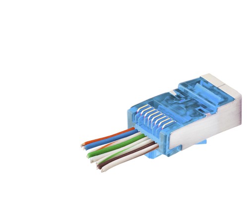 Cat6E Ez Rj45 Metal Konnektör 100 Adet Plastik Kutu - Mavi ND2420