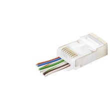 Cat6E Ez Rj45 Metal Konnektör 100 Adet Plastik Kutu - Beyaz ND2422