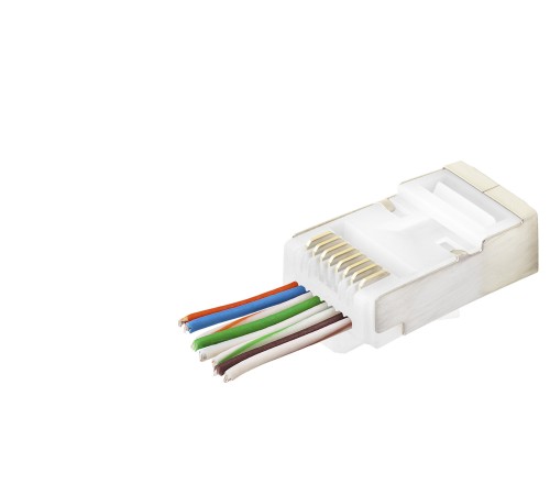 Cat6E Ez Rj45 Metal Konnektör 100 Adet Plastik Kutu - Beyaz ND2422