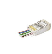 Cat6E Ez Rj45 Metal Konnektör 100 Adet Plastik Kutu - Şeffaf ND2423