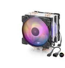Cpu İşlemci Kule Tipi Soğutucu Çift Fanlı 6 Bakır Borulu Rgb - Siyah ND2602