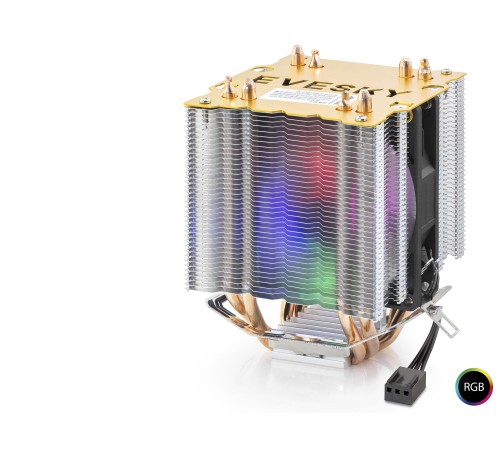 Cpu İşlemci Kule Tipi Soğutucu 500 Serisi Çift Fanlı 4 Bakır Borulu Rgb - Siyah ND2604