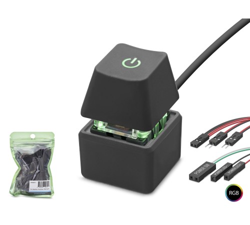 Masaüstü Bilgisayar Rgb Power Tuşu On/Off Switch Siyah ND2811