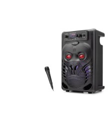 Bluetooth Karaoke Hoparlör Fm 8 Mikrofonlu 34 X 22.7 X 17.6 Cm - Siyah ND2820