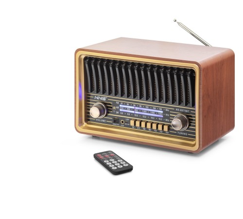 Bluetooth Nostaljik Hoparlör Fm Kumandalı 30 X 16 X 18.8 Cm NS8075BT