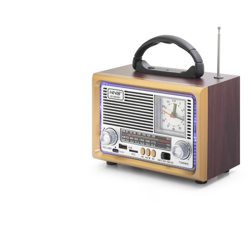 Bluetooth Nostaljik Hoparlör Fm Retro Saatli 20 X 10.2 X 14.5 Cm NS8890BT
