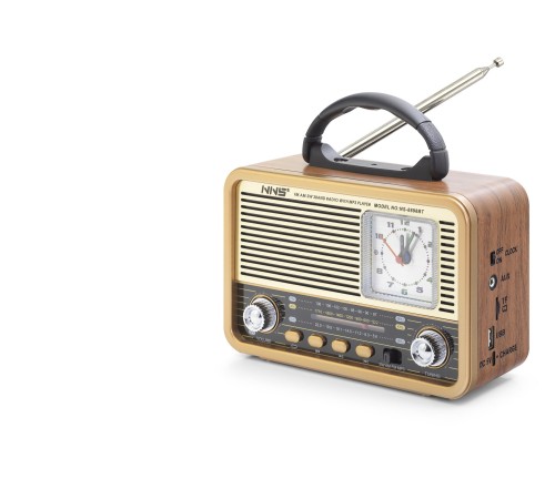 Bluetooth Nostaljik Hoparlör Fm Retro Saatli 20 X 10.2 X 14.5 Cm NS8898BT