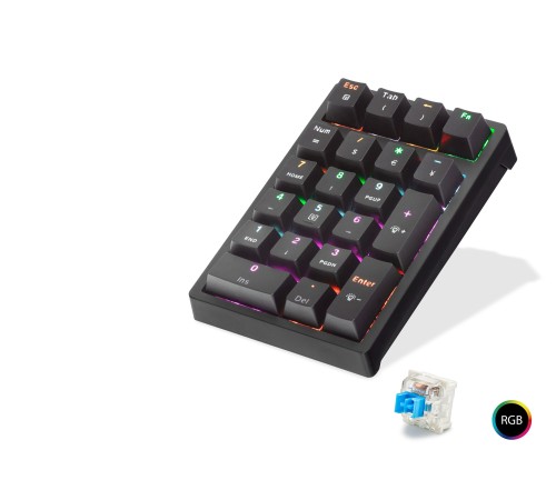 Kablolu Mekanik Numerik Klavye Blue Switch Rgb - Siyah QS500