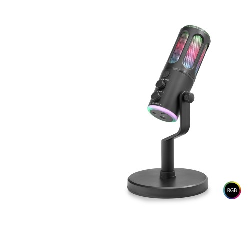 Profesyonel Gaming Rgb Mikrofon Dsp Gürültü Engelleme Reverb Echo Destekli Type-C - Siyah SU8