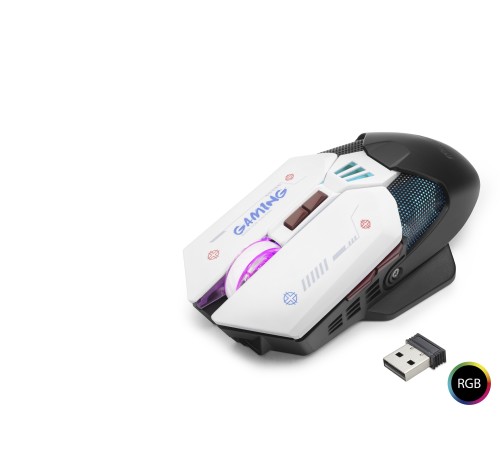 W19 Kablosuz Gaming Mouse Dual Mod 10000 Dpi 7 Tuş Makro 1000 Hz Rgb - Siyah Beyaz