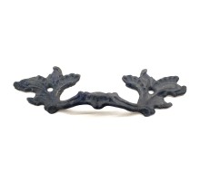 Antika Tarz Dekoratif Pirinç Çiçek Kapı Kulbu - 30x110 mm, Oksit