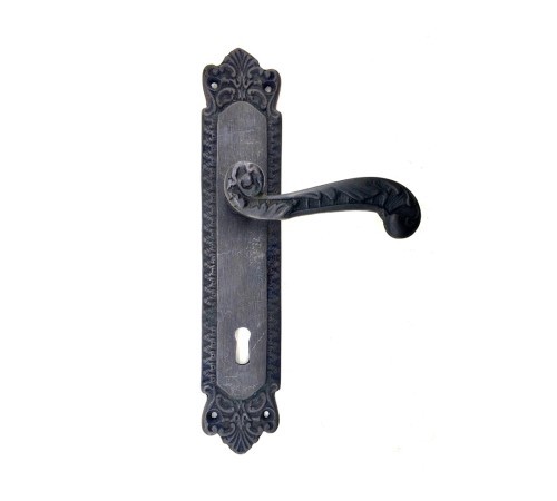Antika Tarz Dekoratif Pirinç Sultan Banyo Kapı Kolu - 270x54mm, Oksit Antika Tarz Dekoratif Pirinç Sultan Banyo Kapı Kolu - 270x54mm, Oksit