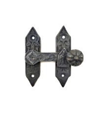 Antika Tarz Dekoratif Pirinç Kapı, Pencere Mandalı - 86x72 mm, Oksit
