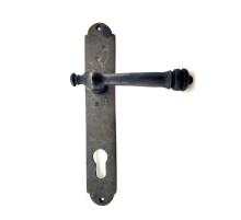 Antika Tarz Dekoratif Pirinç Taşra Oda Kapı Kolu - 220x35 mm, Oksit