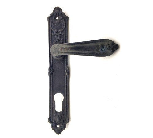 Antika Tarz Dekoratif Pirinç Çiçekli Oda Kapı Kolu - 240x40 mm, Oksit Antika Tarz Dekoratif Pirinç Çiçekli Oda Kapı Kolu - 240x40 mm, Oksit