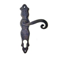 Antika Tarz Dekoratif Pirinç Ferforje Oda Kapı Kolu - 210x43 mm, Oksit