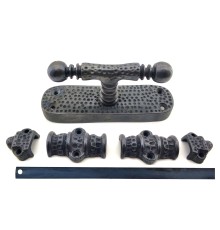 Antika Tarz Dekoratif Pirinç Üstten İspanyolet - 133x40 mm, Oksit