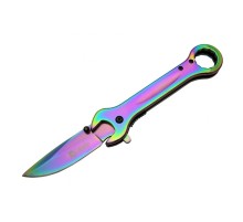 8000A Anahtar Görünümlü Renkli Kamp Çakı 19 cm - Otomatik, Metal Sap