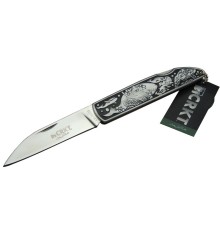 CRKT CR 0102 Kamp Çakı 20 cm - Balık Desenli Metal Sap, Kılıflı, Kutulu