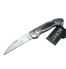 CRKT CR 0124 Kamp Çakı 20 cm - Metal Desenli Sap, Kılıflı, Kutulu
