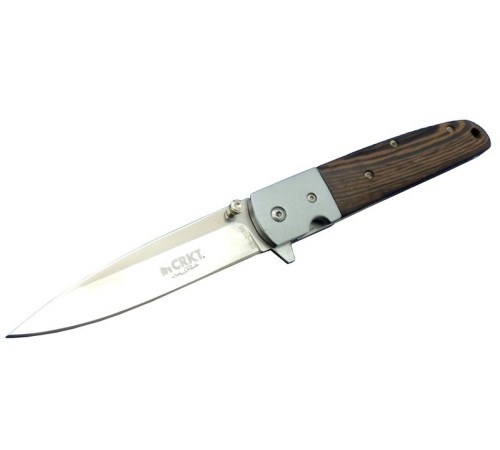 CRKT CR 0150 Kamp Çakı 20,5 cm - Ahşap Saplı, Yarım Otomatik, Kılıflı, Kutulu CRKT CR 0150 Kamp Çakı 20,5 cm - Ahşap Saplı, Yarım Otomatik, Kılıflı, Kutulu