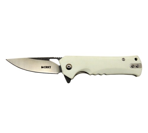 Crkt Muskie 202 AWY Beyaz Kamp / Outdoor Çakı 18cm - Yarı Otomatik, Kutulu