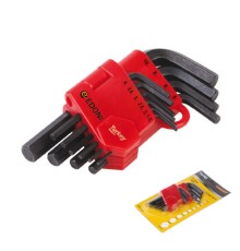 Edoni 120 mm 10 Parça Siyah 6 Köşe Alyan Seti
