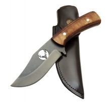 Geyikli YCL3 Eskitme Avcı Bıçağı 20cm - Ahşap Sap, Kılıflı