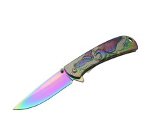 Kartal  Çift Gökkuşağı 20 cm Kamp / Outdoor Çakı 21cm - Yarı Otomatik, Kutulu