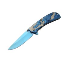 Kartal  Çift Mavi 20 cm Kamp / Outdoor Çakı 21cm - Yarı Otomatik, Kutulu