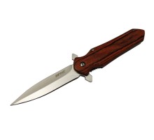 4-11 Kahverengi Kamp Çakı 21cm- Yarı Otomatik, Ahşap Sap
