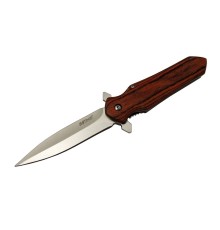 4-11 Kahverengi Kamp Çakı 21cm- Yarı Otomatik, Ahşap Sap