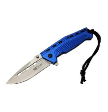 4-13-1 Mavi Kamp Çakı 19,5cm - Yarı Otomatik, İpli, Oluklu