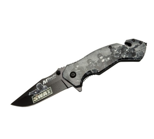 4 23 6 Swat Kurtarma / Kamp Çakı 20cm - Yarı Otomatik, Cam Kırma Ve İp Kesme Aparatlı