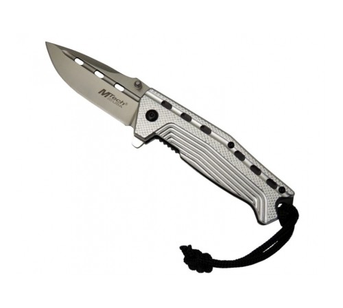4132 Gri Kamp Çakı 19,5cm- Yarı Otomatik, Oluklu, İpli 4132 Gri Kamp Çakı 19,5cm- Yarı Otomatik, Oluklu, İpli