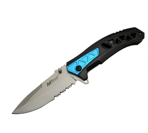 4193 Mavi Kamp Çakı 21cm - Yarı Otomatik, Testere Detaylı, Desenli Sap 4193 Mavi Kamp Çakı 21cm - Yarı Otomatik, Testere Detaylı, Desenli Sap