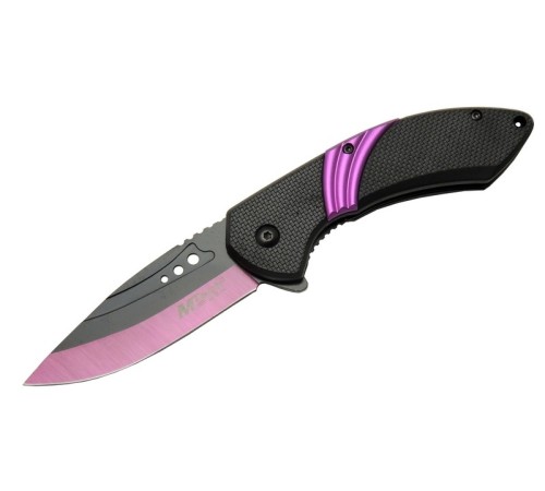 4211 Mor Kamp Çakı 20cm- Yarı Otomatik, Oluklu