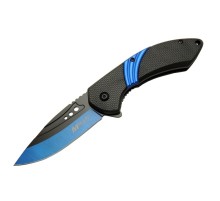 4213 Mavi Kamp Çakı 20cm- Yarı Otomatik, Oluklu