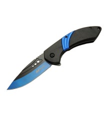 4213 Mavi Kamp Çakı 20cm- Yarı Otomatik, Oluklu