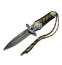 4262 Kamuflaj Kamp Çakı 21cm - Yarı Otomatik, İpli