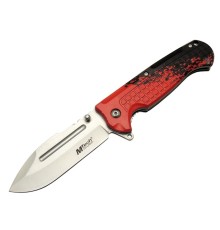 4283 Kırmızı Kamp Çakı 21cm - Yarı Otomatik, Oluklu