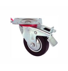 Servis Tekeri - Tablalı Frenli Siyah Döner - Çap 100 mm
