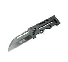 SOG AC78 Siyah Yaprak Kamp Çakı 14,5 cm - Metal Sap, Kılıflı