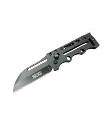 SOG AC78 Siyah Yaprak Kamp Çakı 14,5 cm - Metal Sap, Kılıflı