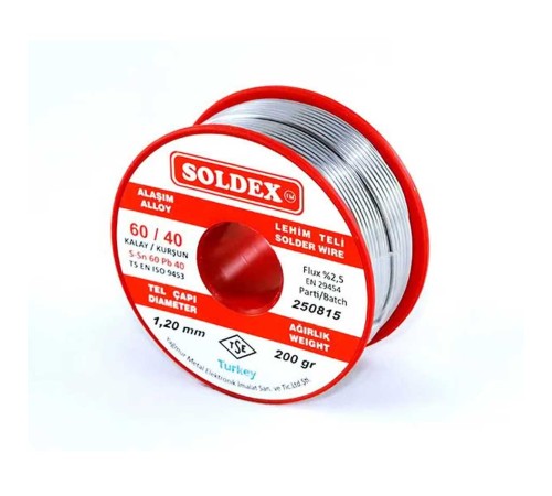 60-40 Lehim Teli 200 Gr 1 mm - Sn:60 / Pb:40 60-40 Lehim Teli 200 Gr 1 mm - Sn:60 / Pb:40