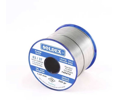 63-37 Lehim Teli 200 Gr 1,2 mm, Sn:63 - Pb:37 63-37 Lehim Teli 200 Gr 1,2 mm, Sn:63 - Pb:37