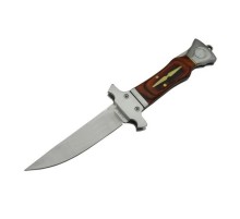 B123A Kahverengi Klasik Av / Kamp Çakısı 18cm - Ahşap Sap, Kemerliki, Kılıflı