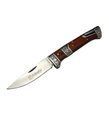 MB3936A Kahverengi Av / Kamp Çakısı 20cm- Manuel, İşlemeli, Ahşap Sap