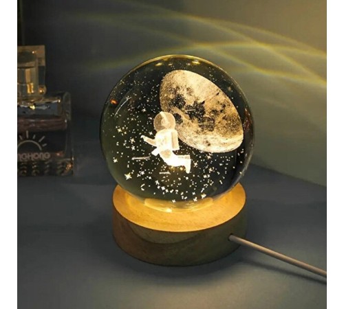 Uçan Astronot Işıklı Cam Küre Cap 6 Cm 56